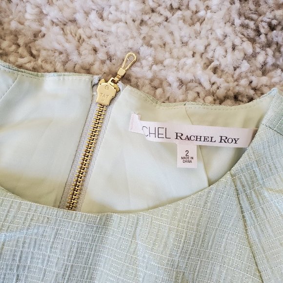Everything Must Go! Rachel Roy Light Green Metallic Dress - Sz 2 - Picture 3 of 11